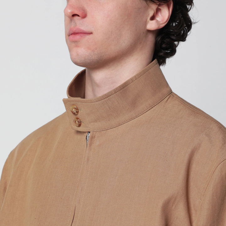 Lardini - Camel linen-blend jacket