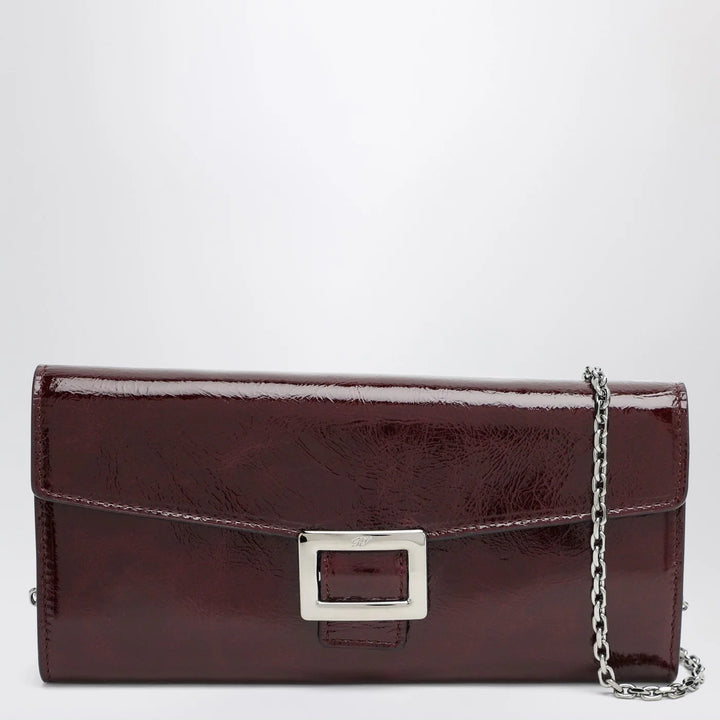 ROGER VIVIER - Belle Vivier dark violet patent leather wallet with chain