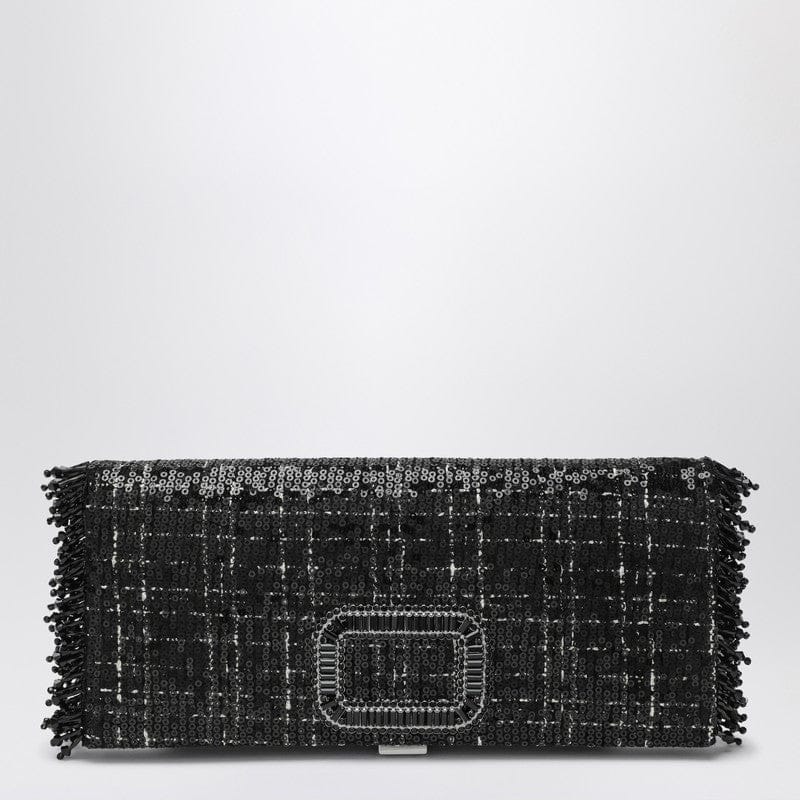 Handbags ROGER VIVIER - Black Pilgrim clutch bag with micro sequins - One size Brand