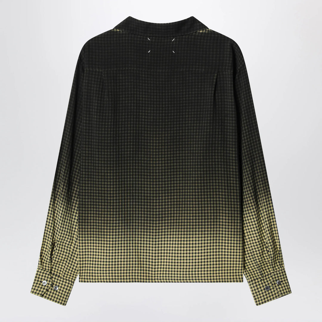 Maison Margiela - Gradient check viscose shirt in yellow and black
