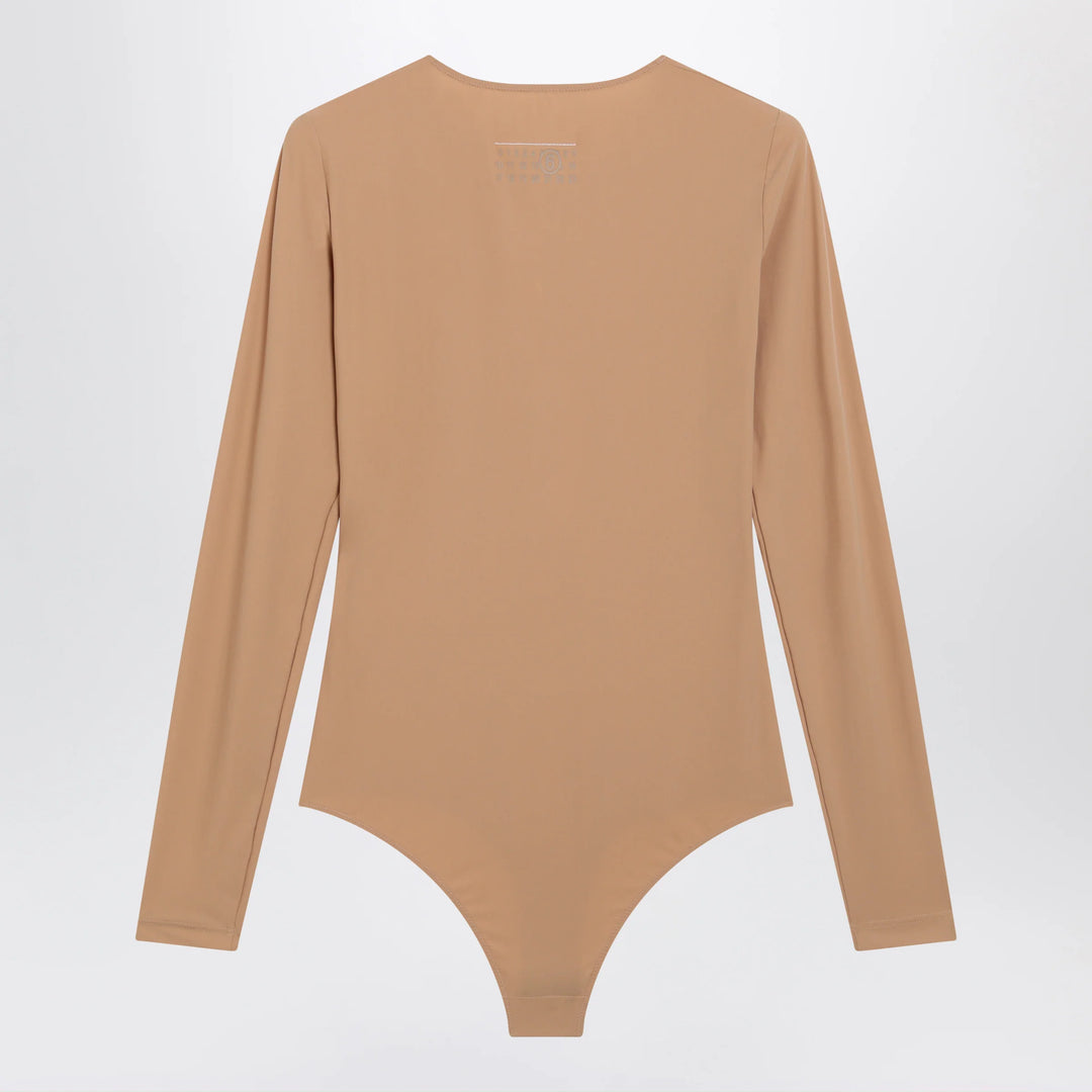MM6 Maison Margiela - Skin-tone bodysuit in lycra jersey
