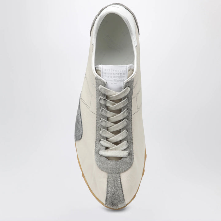 Maison Margiela - Sprinters Sneakers In Cream Leather And Vintage Suede