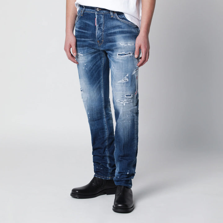 Dsquared2 - Slim Washed Blue Jeans with Rips