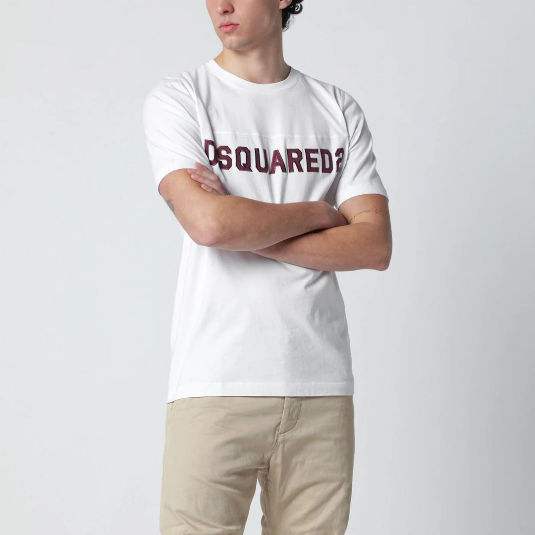 Dsquared2 - White T-shirt with logo embroidery