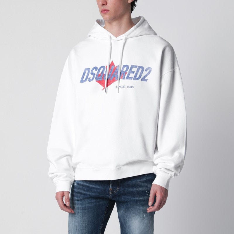 Shirts & Tops Dsquared2 - White relaxed-fit sweatshirt with logo print - L Brand