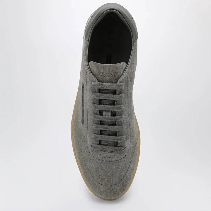 ZEGNA - Grey suede Sneakers Brand Shoes