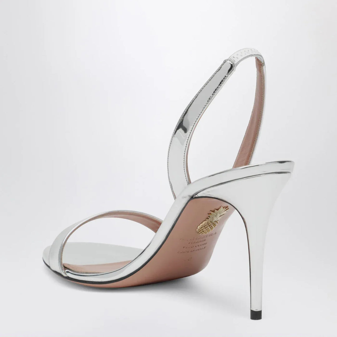 Aquazzura - So Nude 85 Silver Sandals Brand Apparel &amp; Accessories > Shoes
