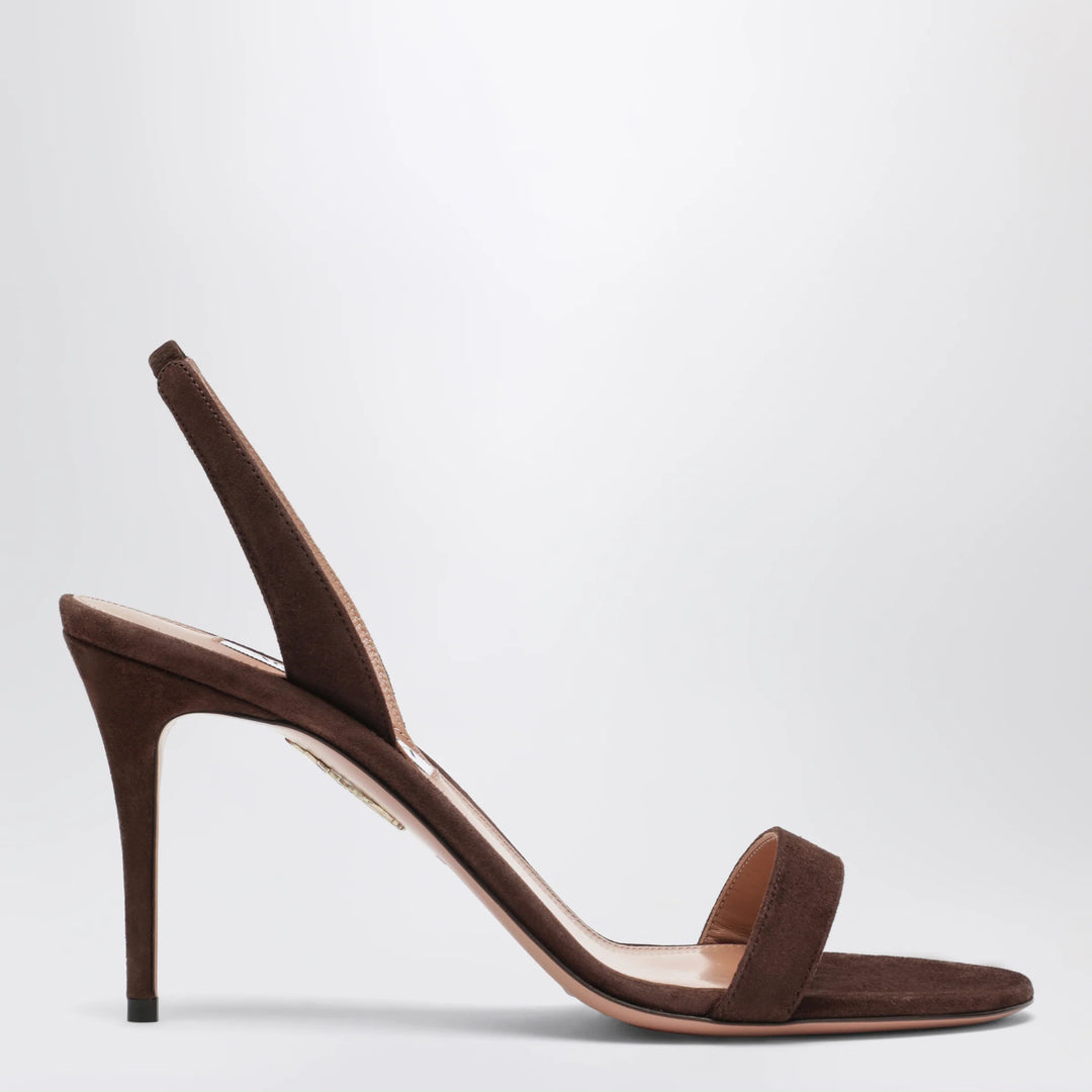 Aquazzura - So Nude mid-heel sandals in Espresso