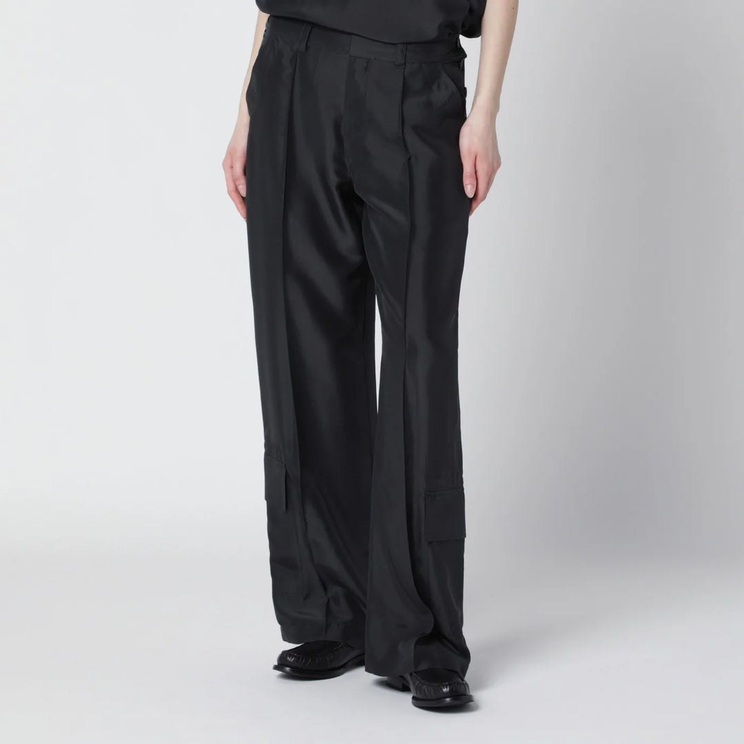 Durazzi Milano - Dark grey silk cargo trousers
