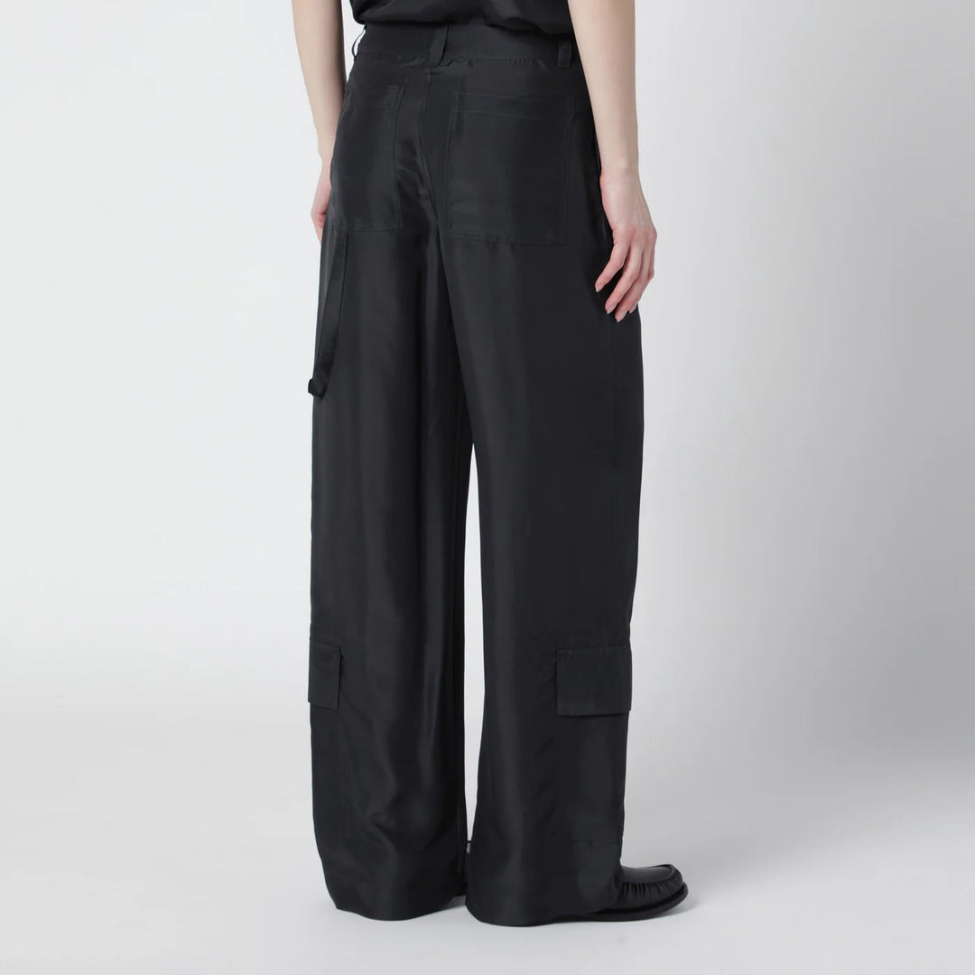 Durazzi Milano - Dark grey silk cargo trousers