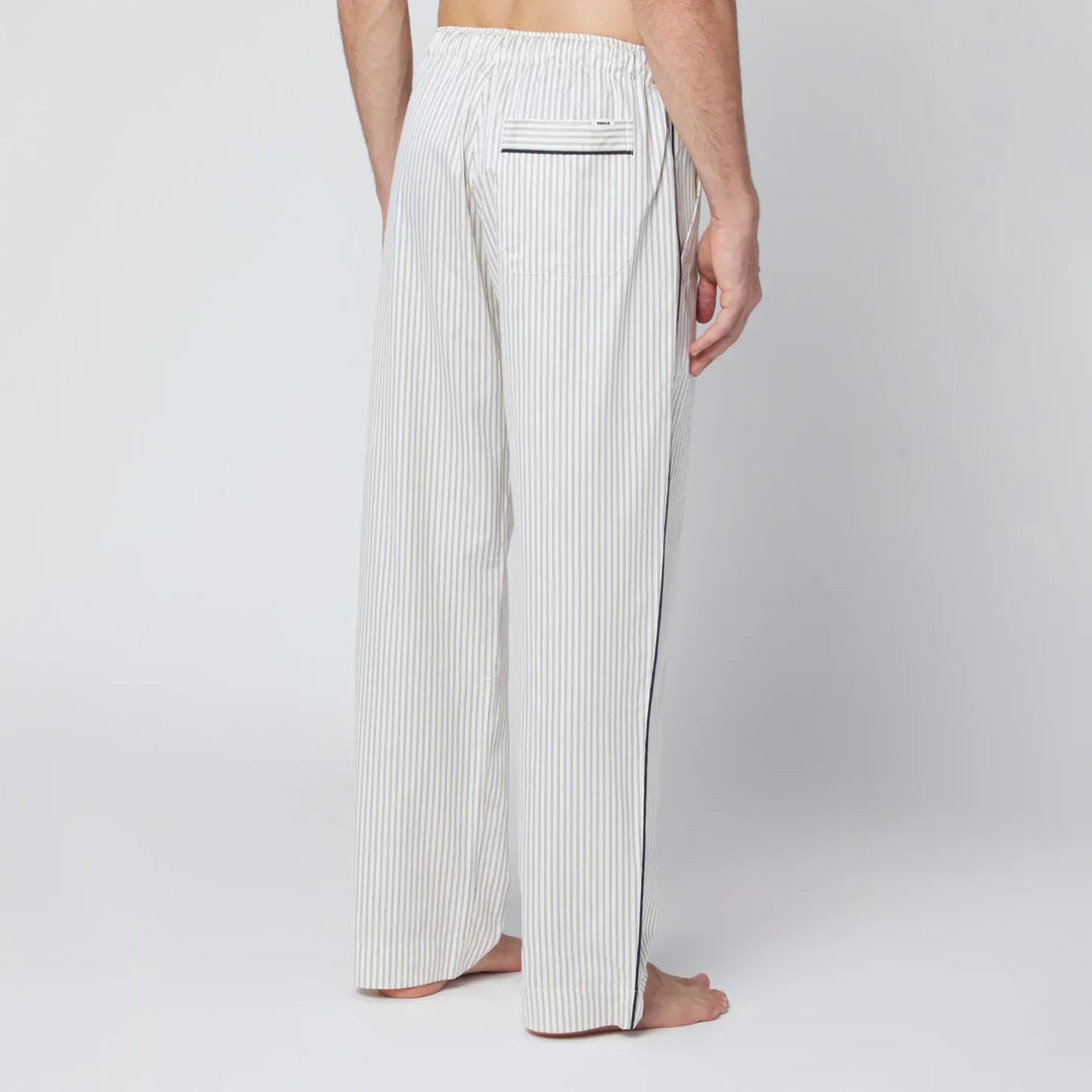 Tekla - Brown and white striped pyjama trousers Brand Pants