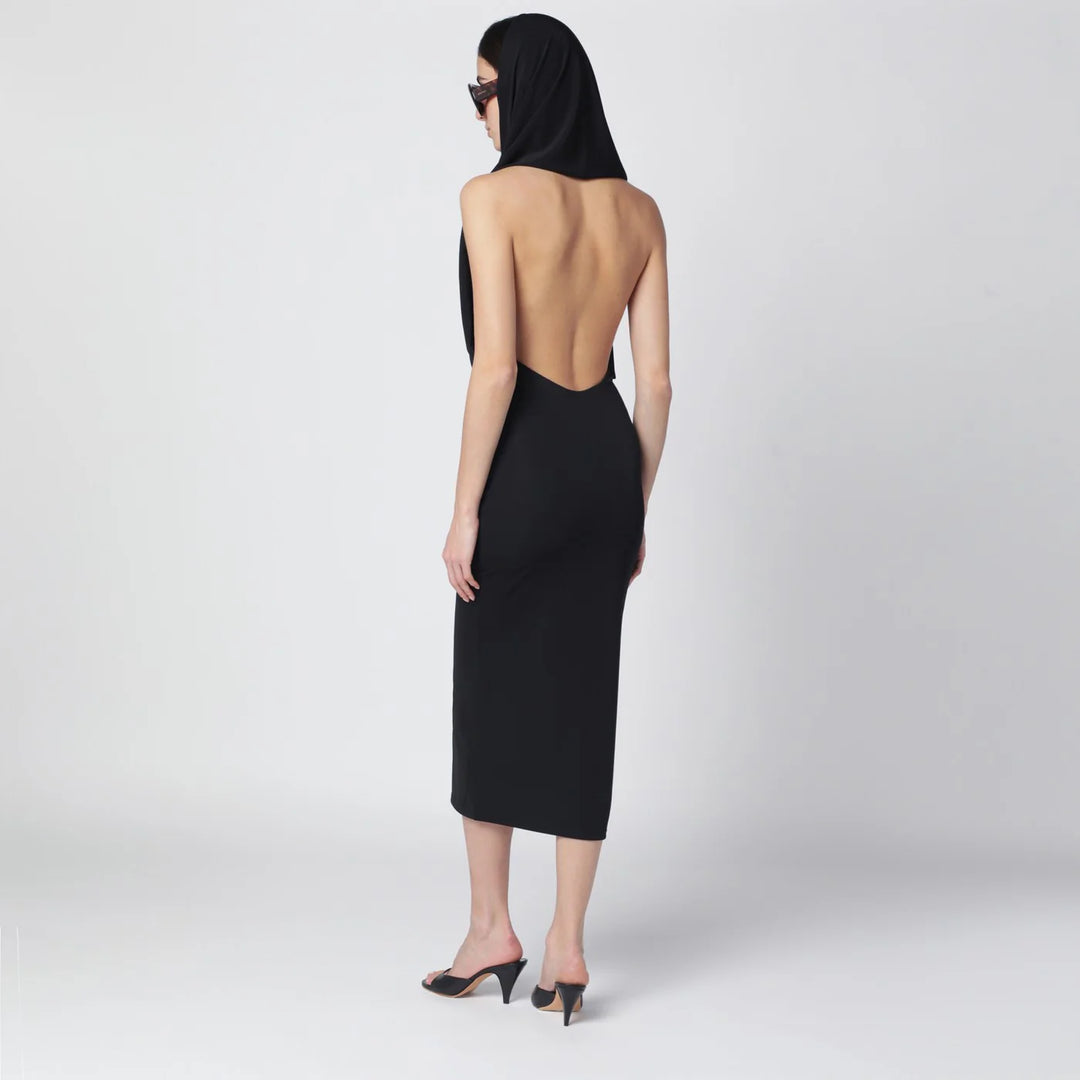 THE ANDAMANE - Black Annie hooded midi dress