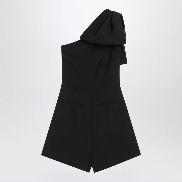 Max Mara Pianoforte - One-shoulder short jumpsuit in black cady