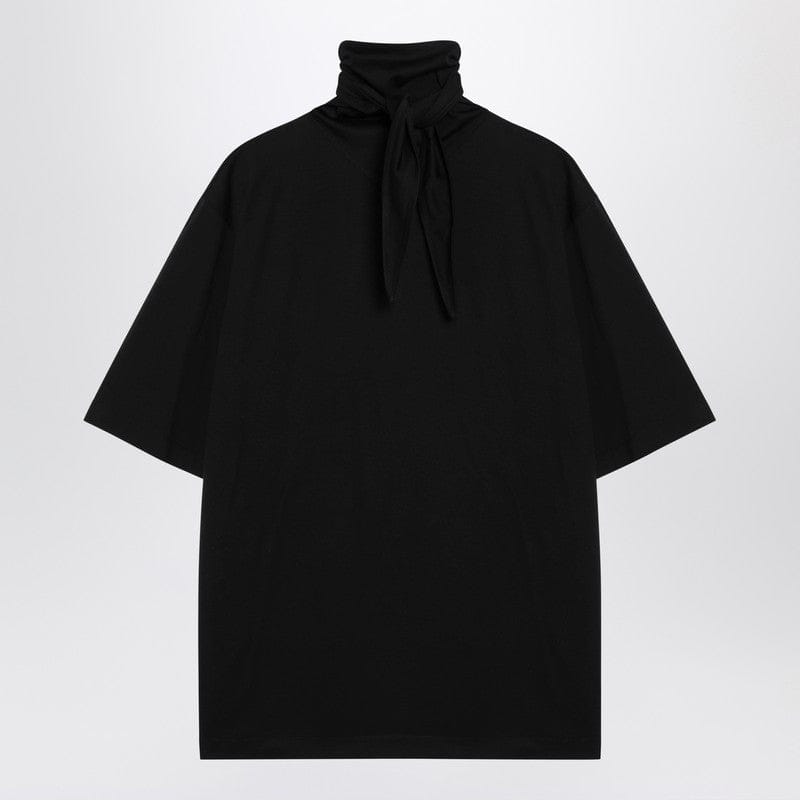Shirts & Tops LEMAIRE - Black cotton T-shirt with scarf detail - XS Brand