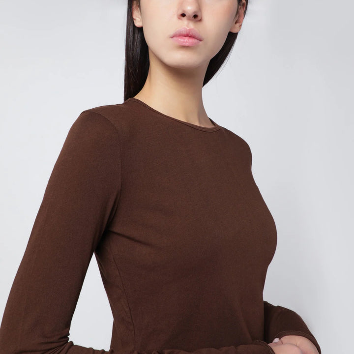 Entire Studios - Brown crewneck cotton-blend top
