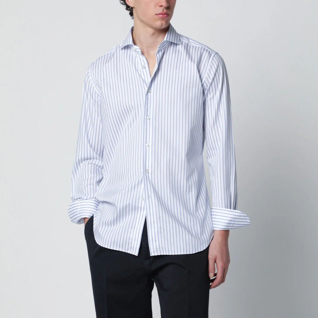 XACUS - Travel Tailor Fit shirt white striped