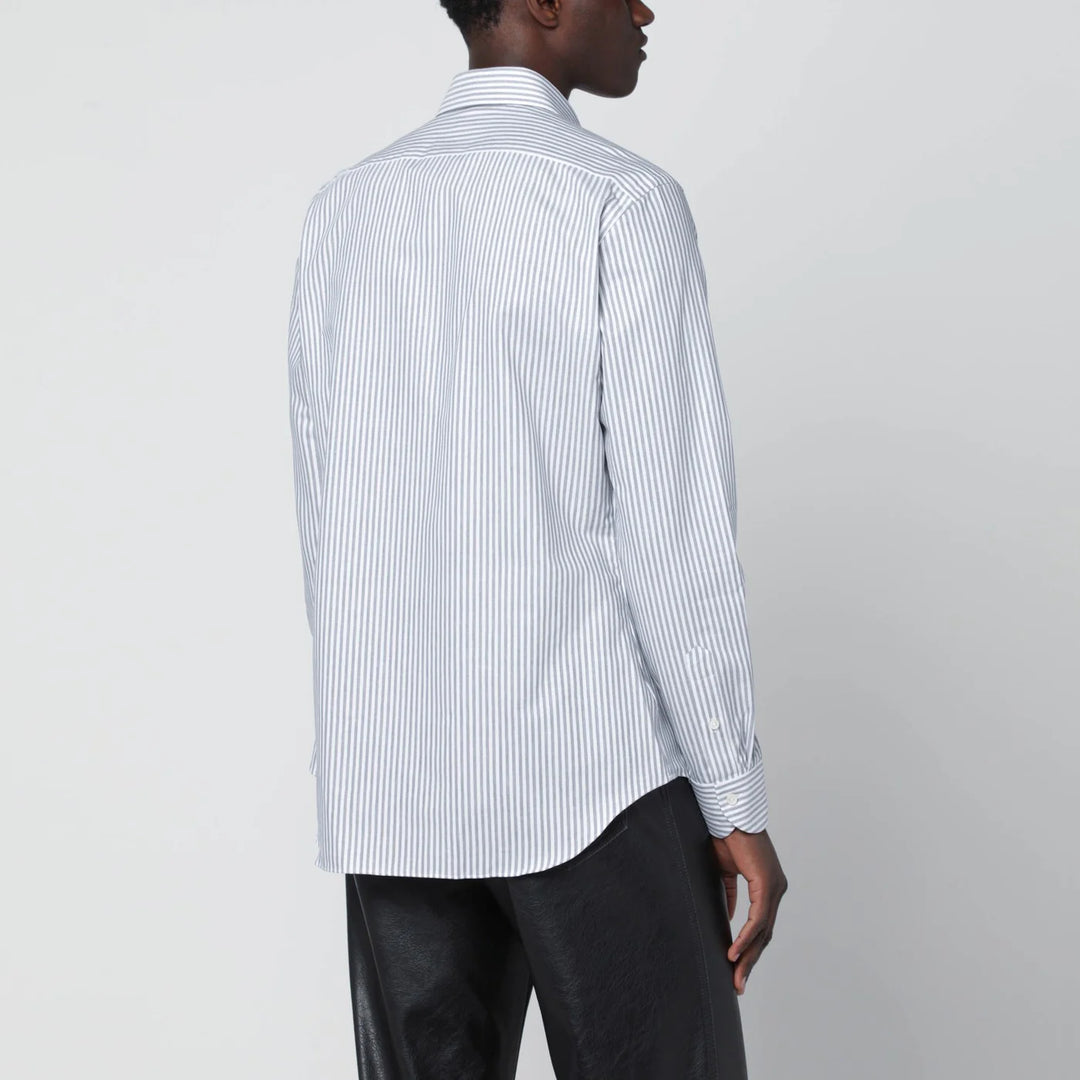 XACUS - White striped Travel shirt Tailor Fit