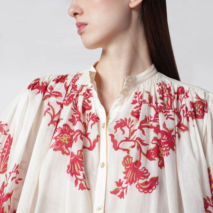 ETRO - Blouse in cotton voile with floral print