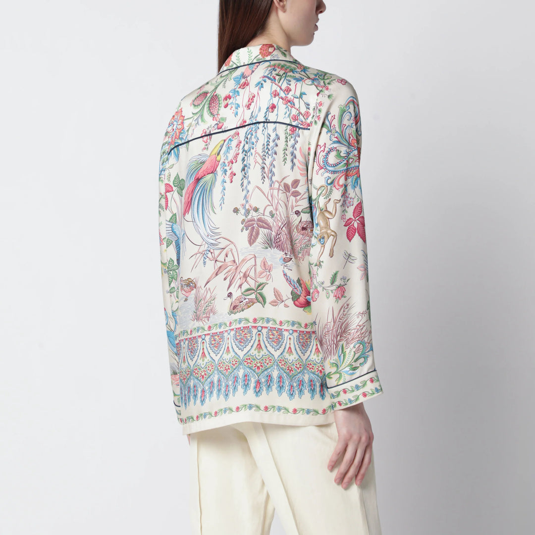 ETRO - Floral print shirt in fluid twill