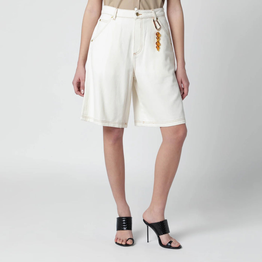 DARKPARK - Ecru cotton bermuda shorts