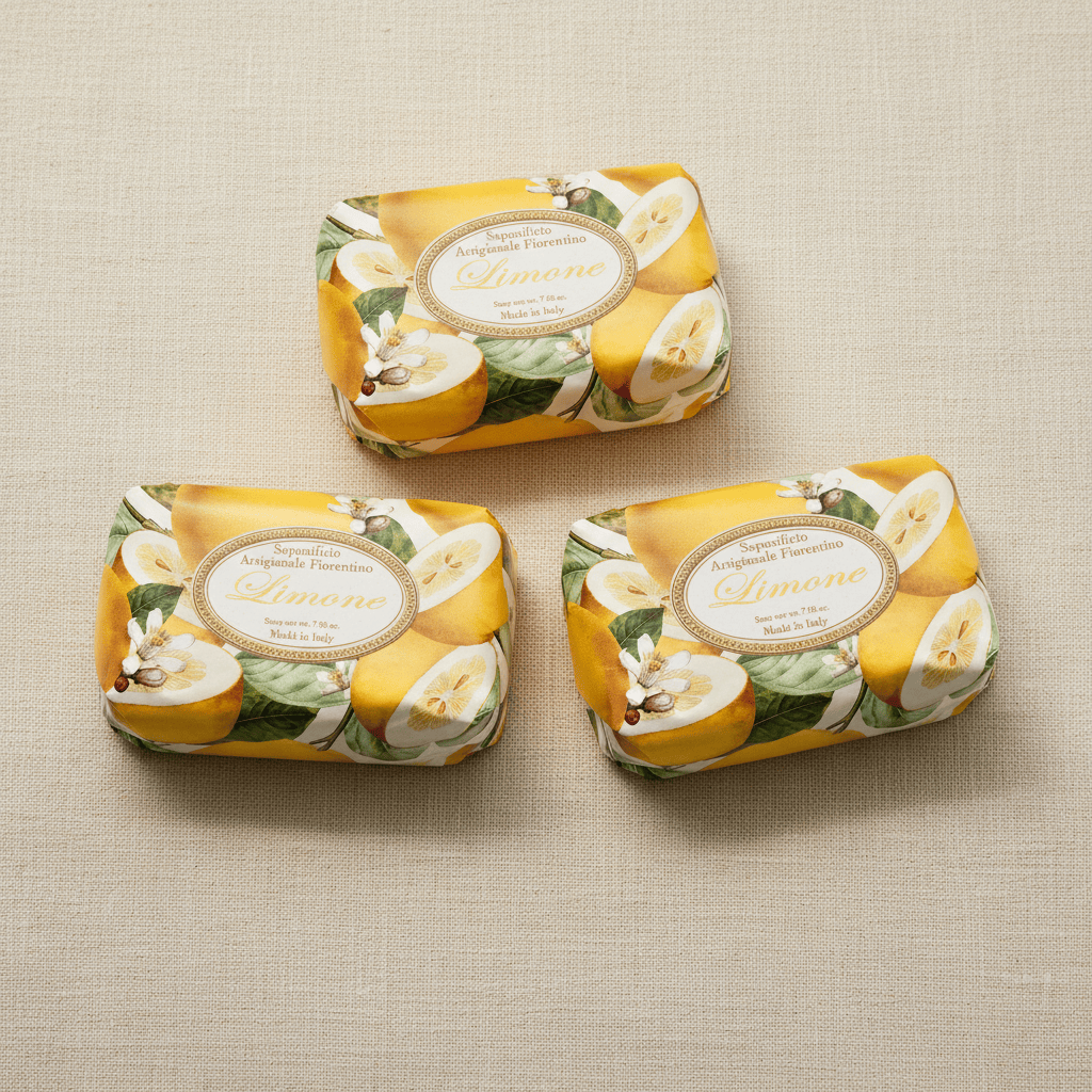 Saponificio Artigianale Fiorentino Lemon Bar Soap Set 3x200g Brand 200g Set of 3 Bar Soaps
