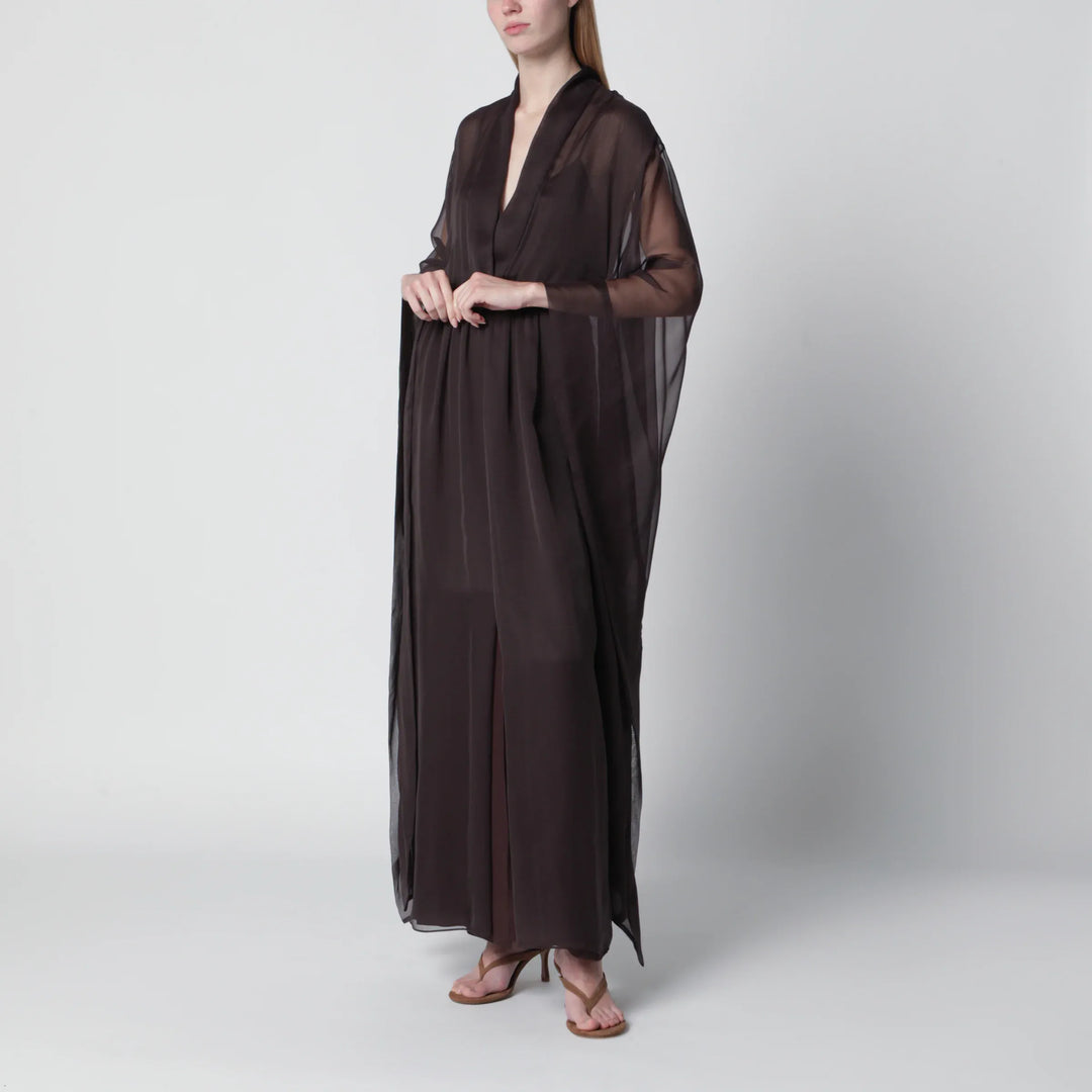 Alberta Ferretti - Long brown silk dress Brand Apparel & Accessories 40  IT
