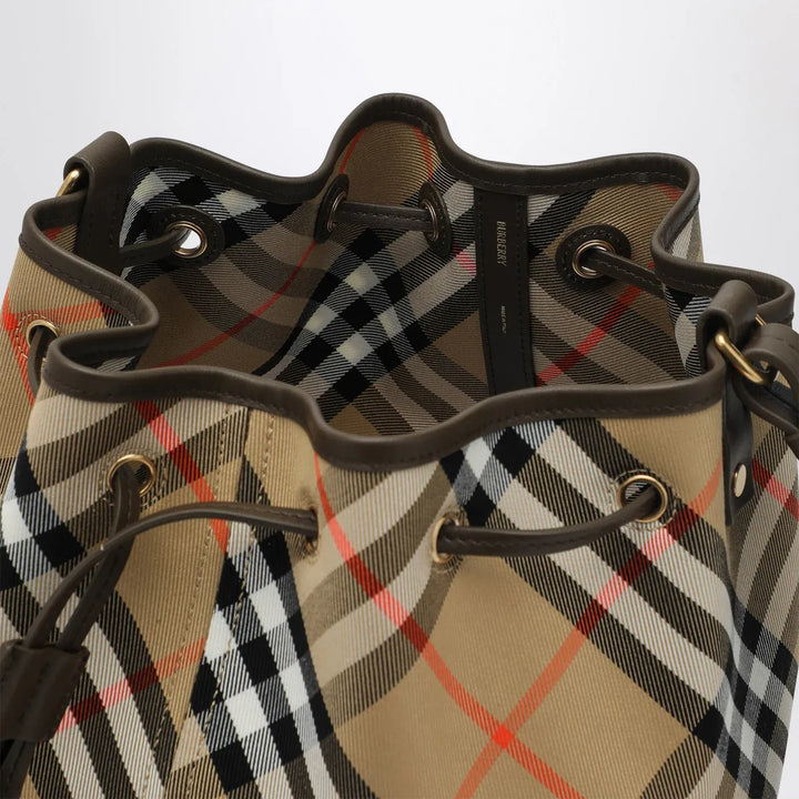 Burberry - Medium beige bucket bag with Check pattern Brand Apparel &amp; Accessories U