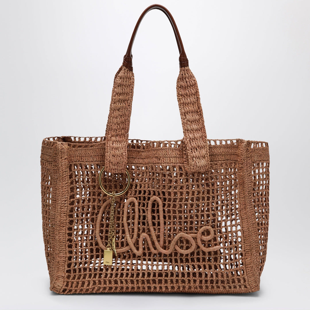 Apparel &amp; Accessories TU Chloé - East-West Summer Banana Tote Bag Summery Beige in Raffia Brand