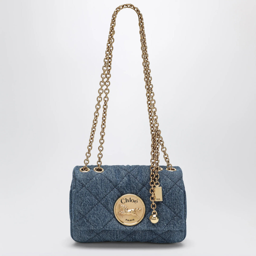 Chloé - Heritage small quilted denim shoulder bag in blue Brand Apparel &amp; Accessories TU