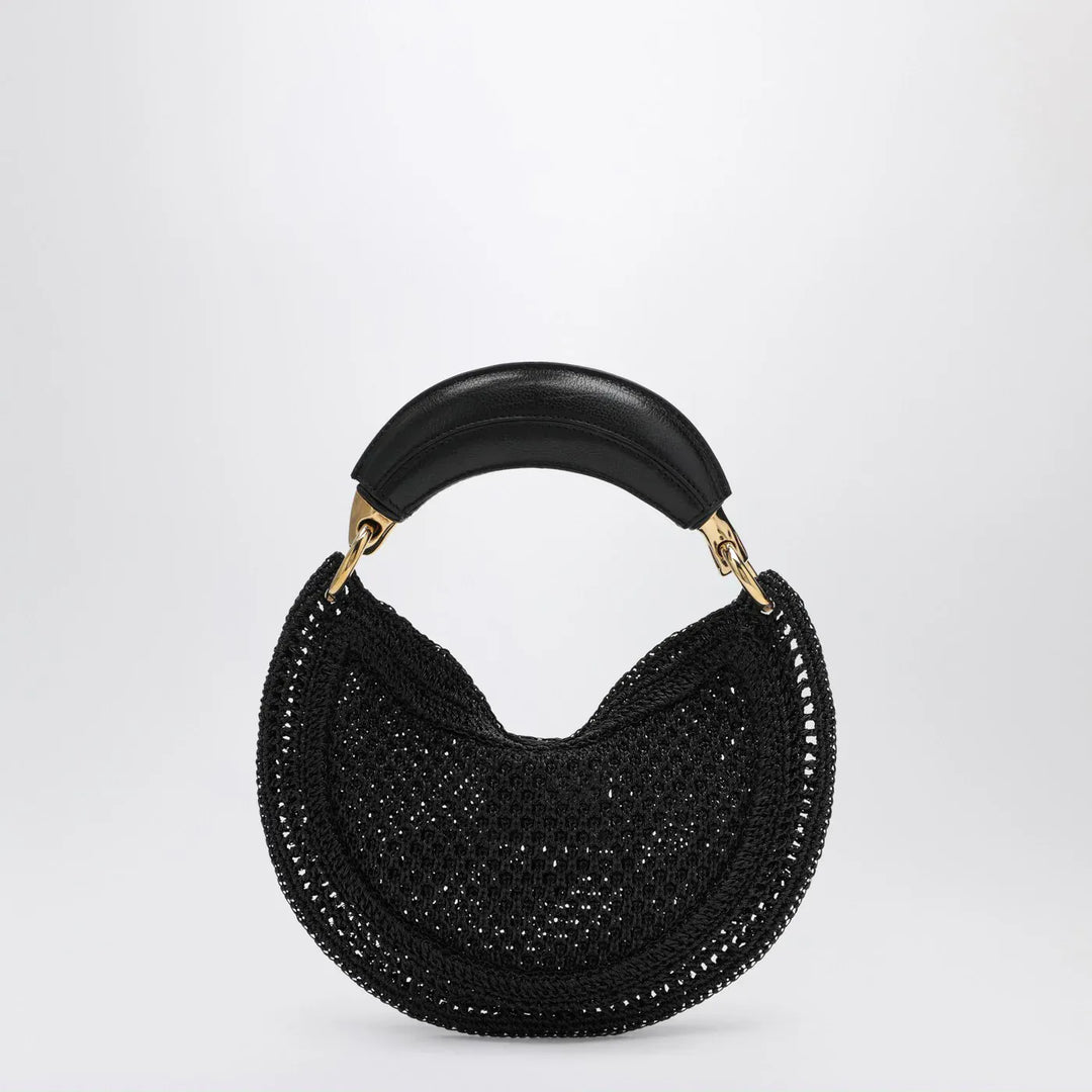 Chloé - Mini Summer Banana hobo bag in black crochet with leather details Brand Apparel &amp; Accessories TU