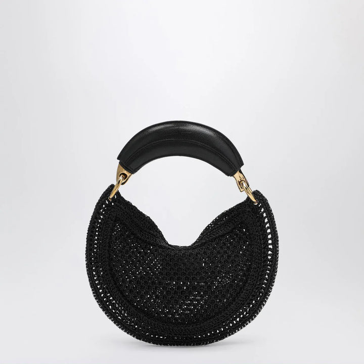 Chloé - Mini Summer Banana hobo bag in black crochet with leather details Brand Apparel &amp; Accessories TU