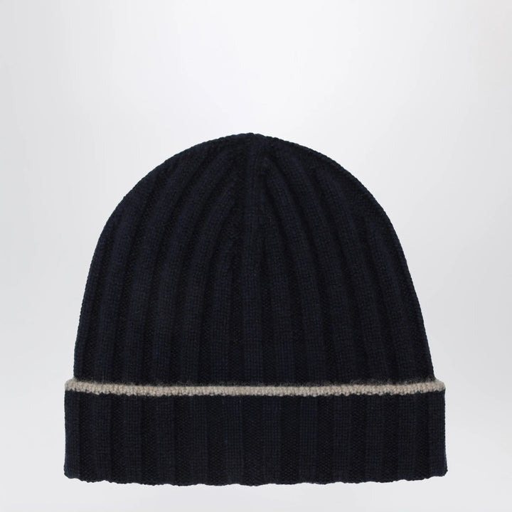 Brunello Cucinelli - Ribbed cashmere beanie in navy blue Brand Apparel &amp; Accessories > Clothing Accessories > Hats M