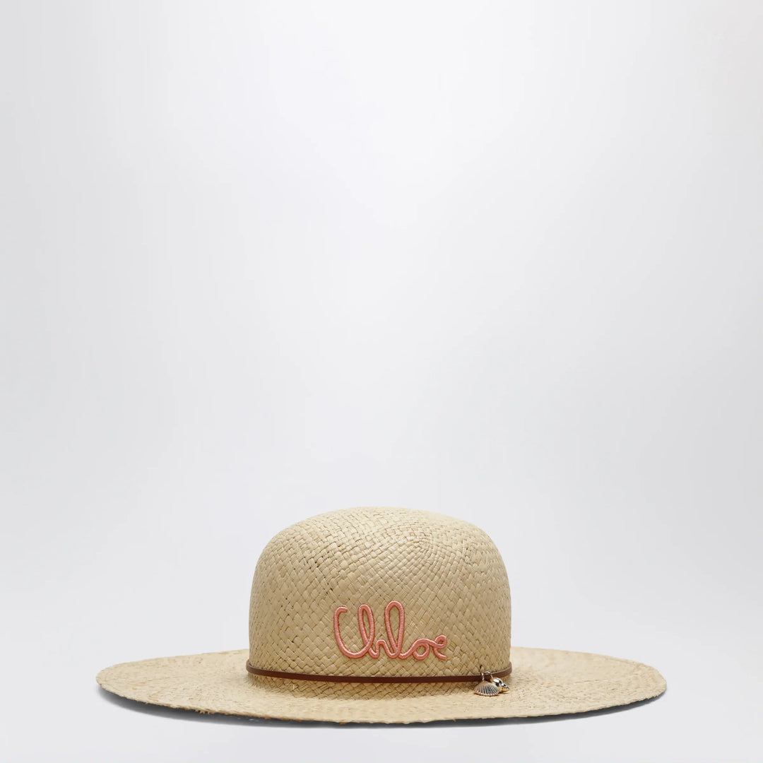 Chloé - Raffia hat with embroidered logo Brand Apparel &amp; Accessories > Clothing Accessories > Hats 58 EU
