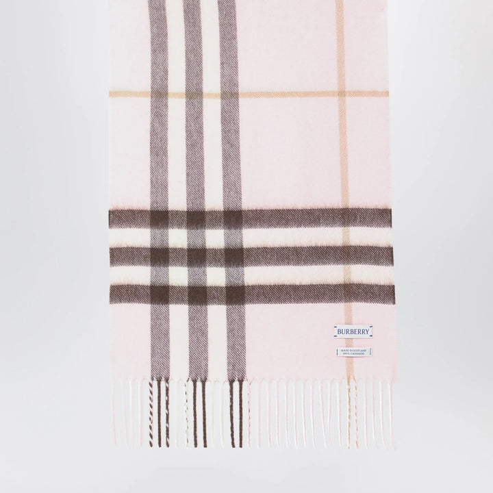 Burberry - Pink cashmere scarf with a checked pattern Brand Apparel &amp; Accessories > Clothing Accessories > Scarves &amp; Shawls TU