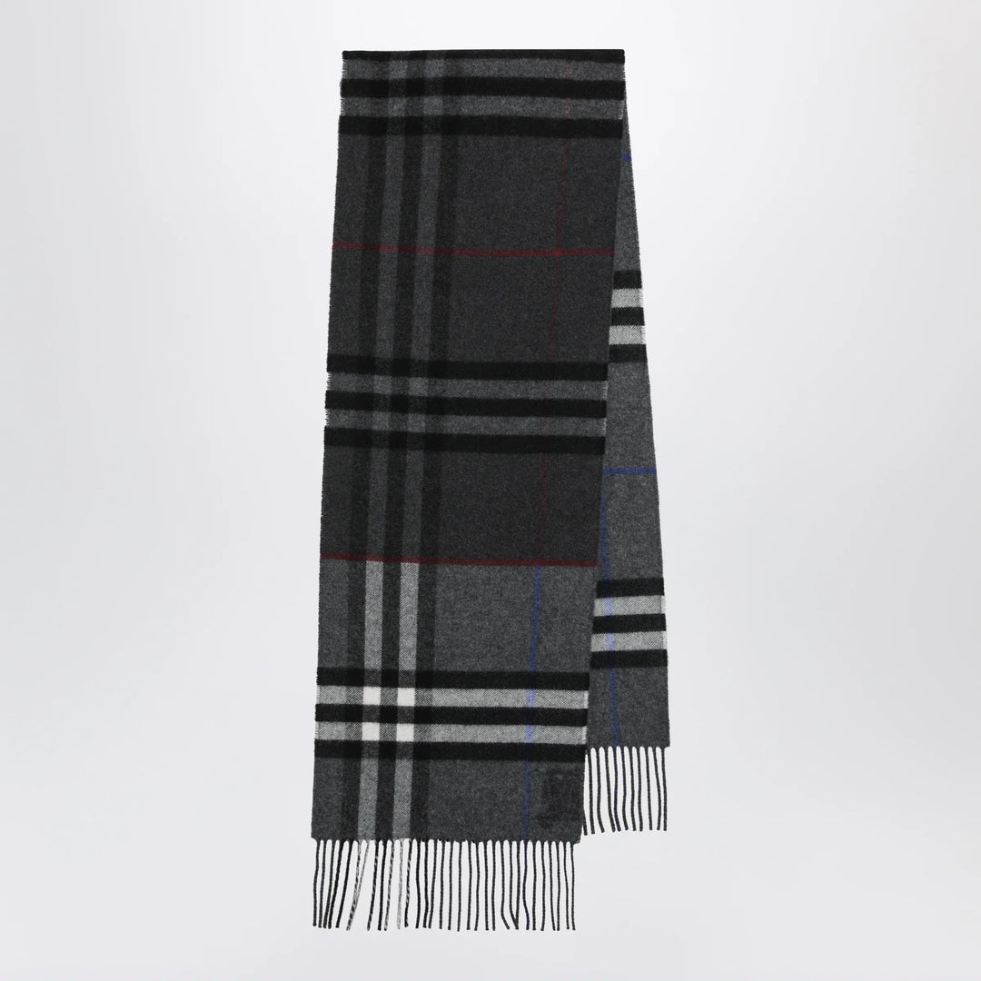 Burberry - Reversible check cashmere scarf in grey Brand Apparel & Accessories > Clothing Accessories > Scarves & Shawls TU