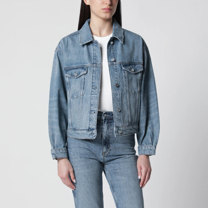 ANINE BING - Quincy washed denim jacket in cascade blue Brand Apparel &amp; Accessories > Clothing > Outerwear > Coats &amp; Jackets XS
