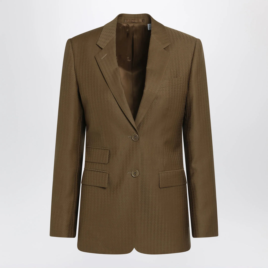 Burberry - Tailored single-breasted wool and mohair brown jacket Brand Apparel &amp; Accessories > Clothing > Outerwear > Coats &amp; Jackets 6 UK