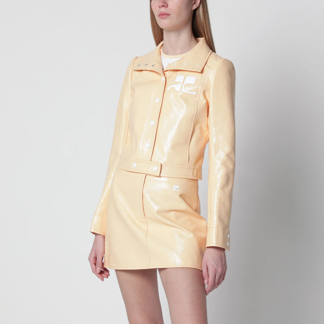 Courrèges - Reedition high-neck vinyl jacket in orange Brand Apparel &amp; Accessories > Clothing > Outerwear > Coats &amp; Jackets 36  FR