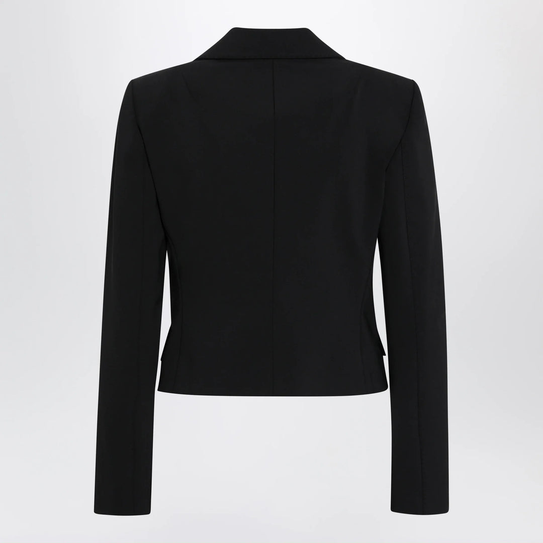 Dolce&amp;Gabbana - Short single-breasted technical cady jacket, black Brand Apparel &amp; Accessories > Clothing > Outerwear > Coats &amp; Jackets 40  IT
