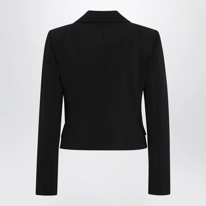Dolce&amp;Gabbana - Short single-breasted technical cady jacket, black Brand Apparel &amp; Accessories > Clothing > Outerwear > Coats &amp; Jackets 40  IT