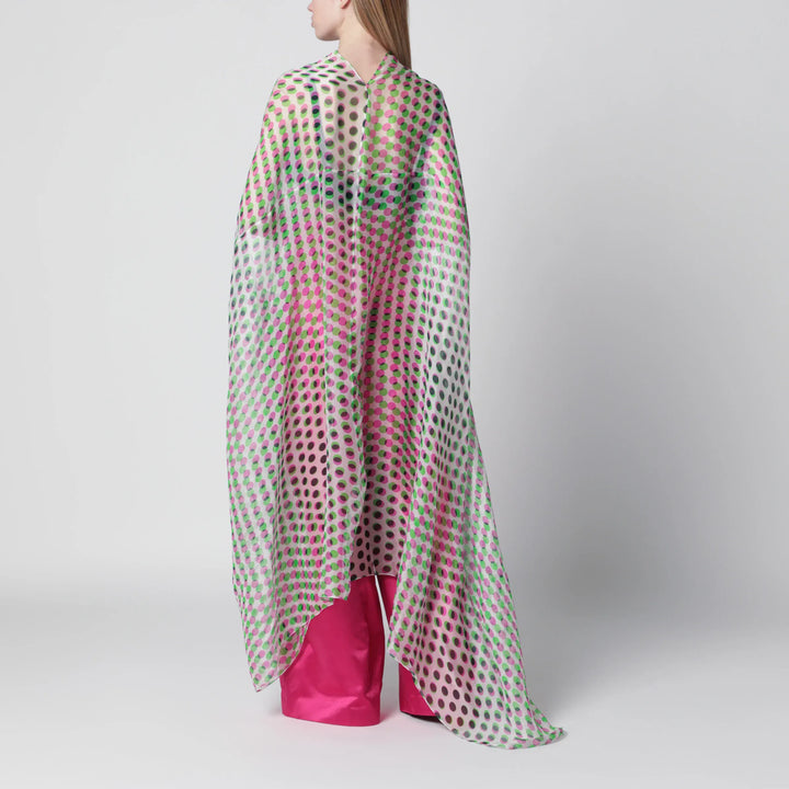 Dries Van Noten - Écru polka-dot sheer silk cape Brand Apparel &amp; Accessories > Clothing > Outerwear > Coats &amp; Jackets S