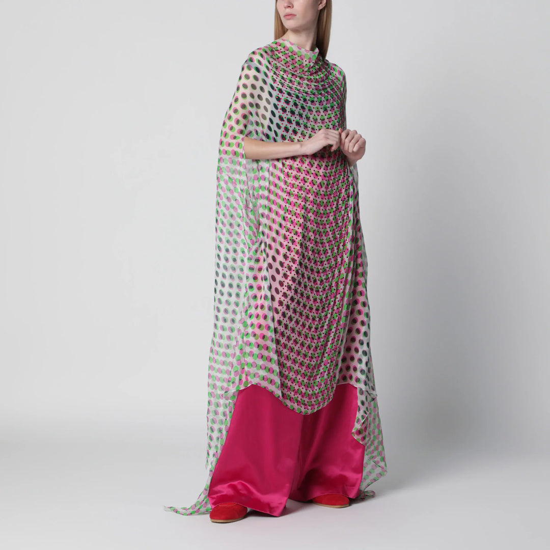 Dries Van Noten - Écru polka-dot sheer silk cape Brand Apparel & Accessories > Clothing > Outerwear > Coats & Jackets S