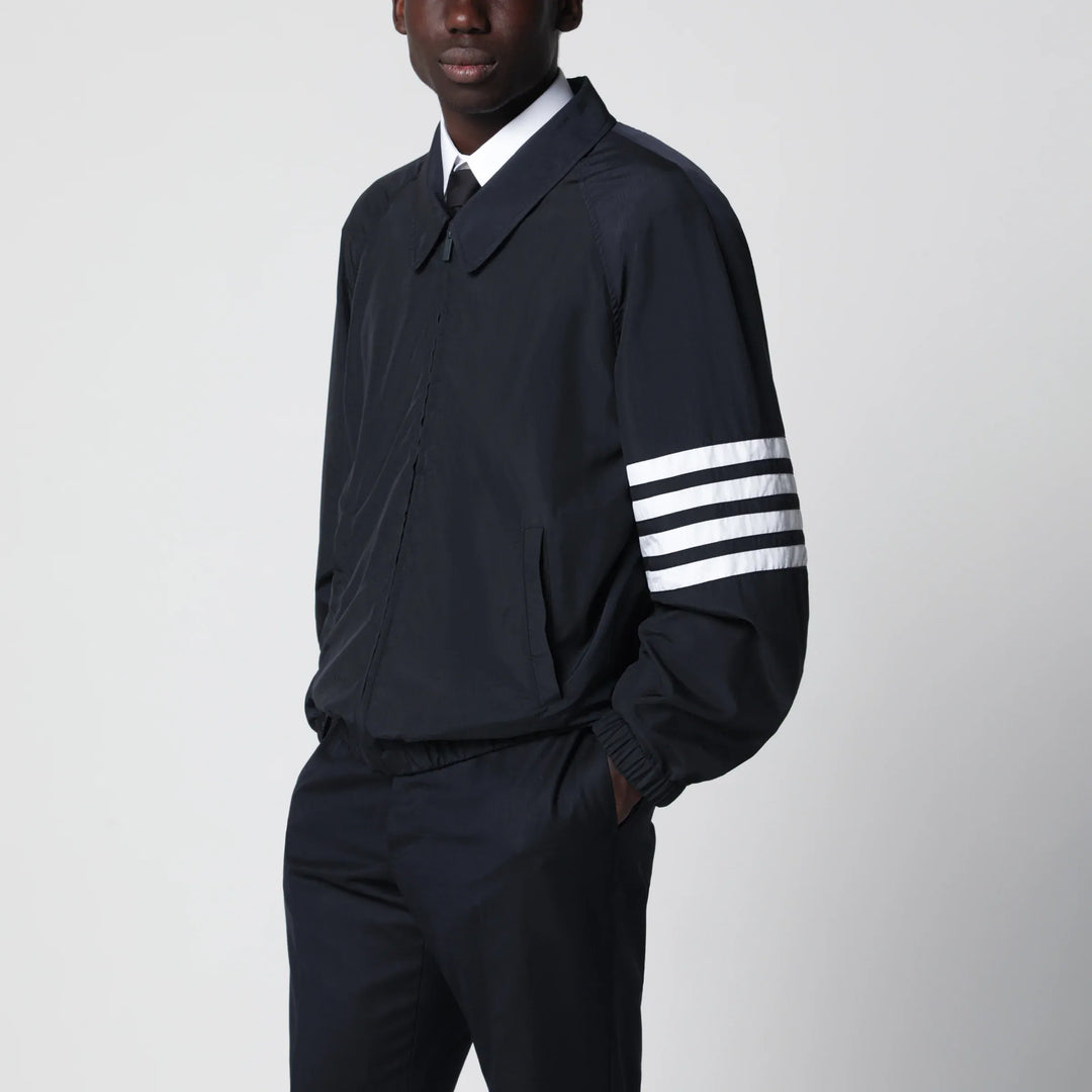 Thom Browne - Lightweight navy blue zip-up jacket Brand Apparel & Accessories > Clothing > Outerwear > Coats & Jackets 2