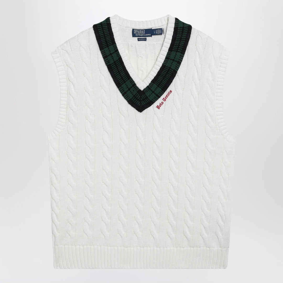 Polo Ralph Lauren - Cream cable-knit Relaxed-Fit vest Brand Apparel & Accessories > Clothing > Outerwear > Vests S