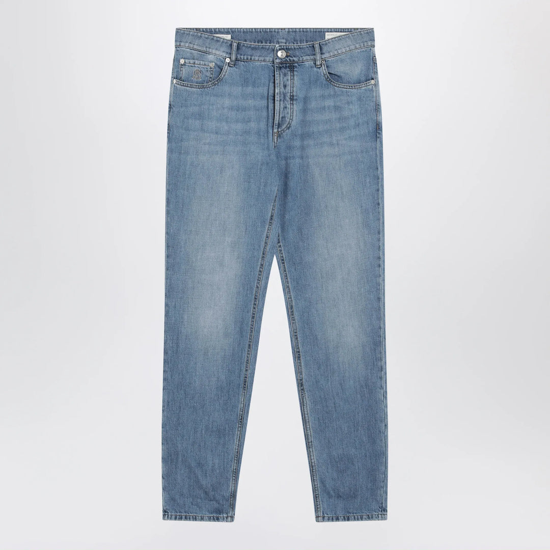 Brunello Cucinelli - Traditional-fit five-pocket jeans in light blue denim Brand Apparel &amp; Accessories > Clothing > Pants 52 IT