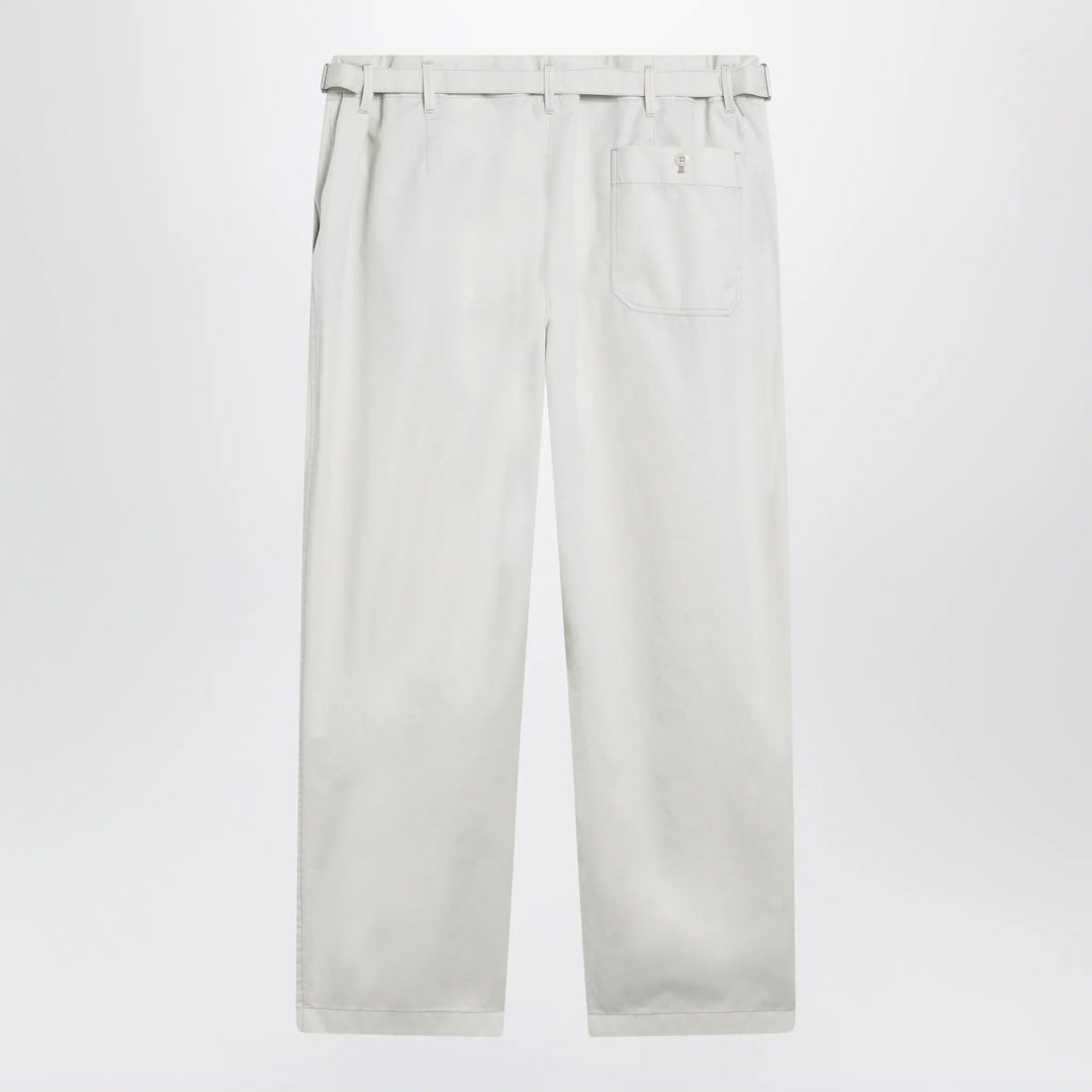 LEMAIRE - Powder white cotton trousers Brand Apparel &amp; Accessories > Clothing > Pants