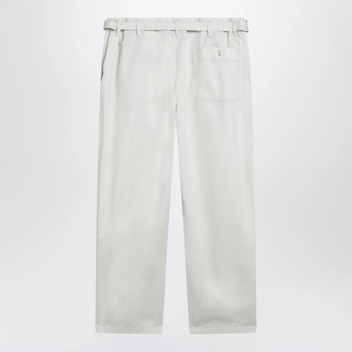 LEMAIRE - Powder white cotton trousers Brand Apparel &amp; Accessories > Clothing > Pants