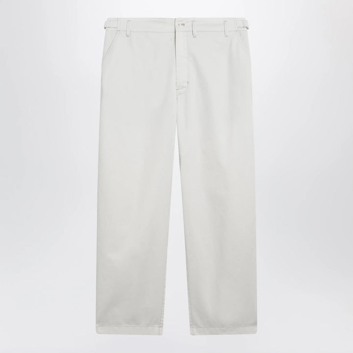 LEMAIRE - Powder white cotton trousers Brand Apparel &amp; Accessories > Clothing > Pants 48 IT