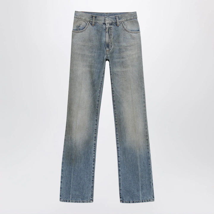 MM6 Maison Margiela - Straight-leg high-waist cotton jeans in medium blue Brand Apparel &amp; Accessories > Clothing > Pants