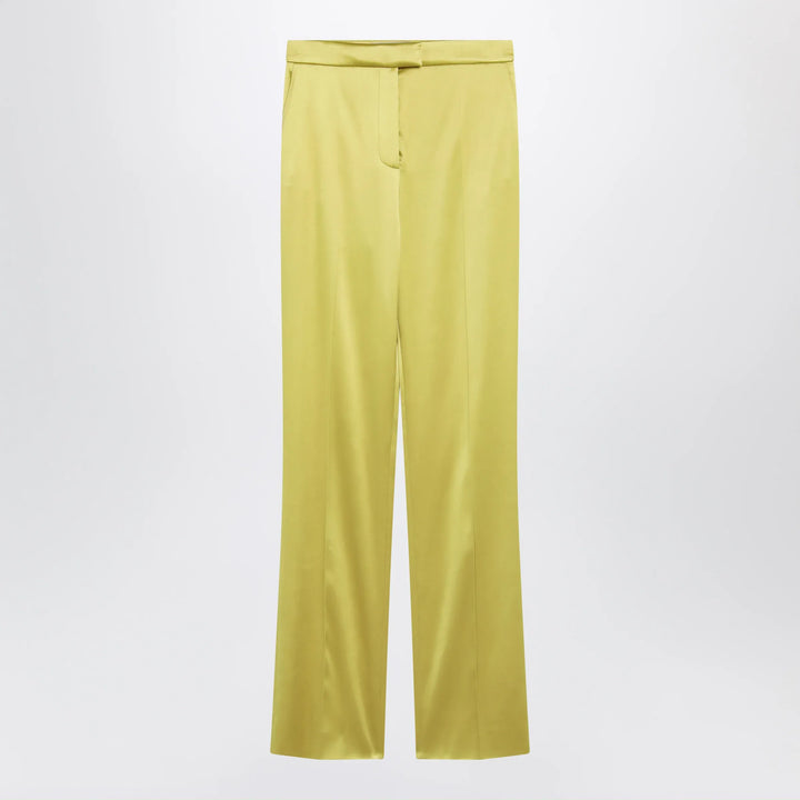Valentino - Avocado-colored trousers in shiny silk blend Brand Apparel &amp; Accessories > Clothing > Pants 42  IT